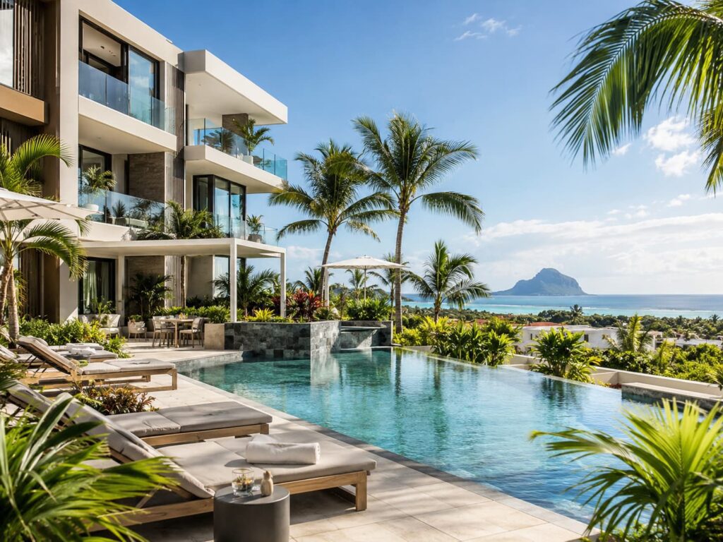Hochwertige Apartments auf Mauritius mit Pool und Meerblick