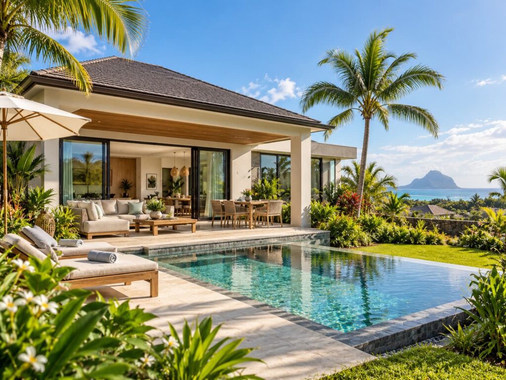 Hochwertiges Haus auf Mauritius mit Pool und Meerblick