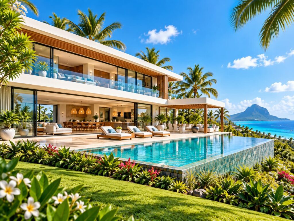 Luxusvilla auf Mauritius mit Garten, Infinity-Pool und Meerblick
