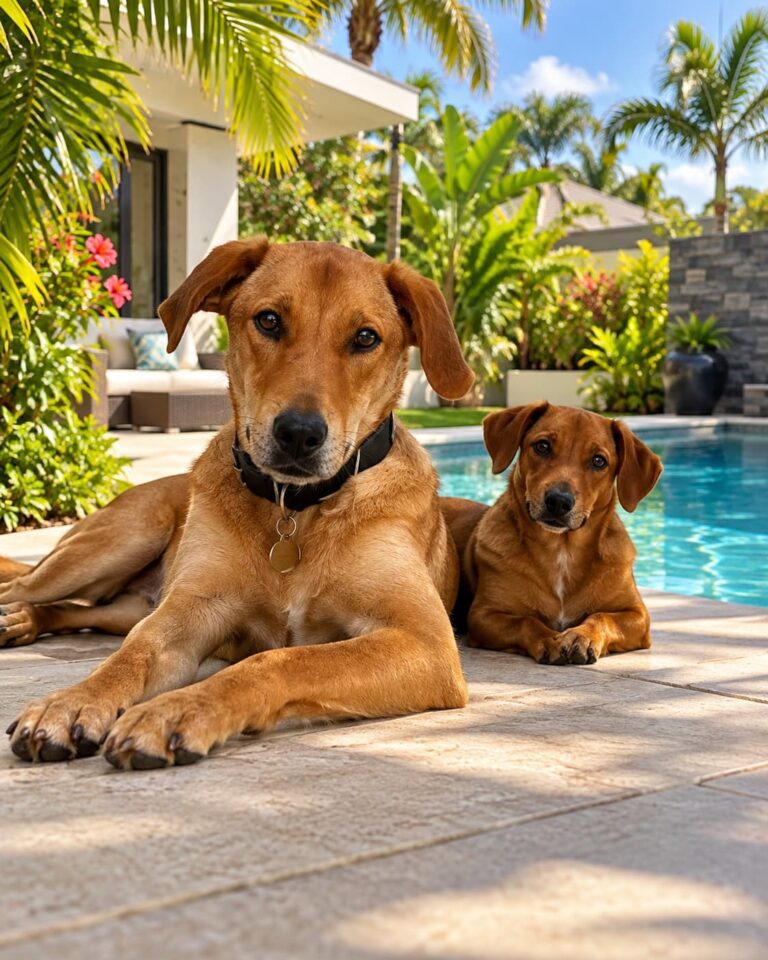 Léno und Berti, die Hunde von Armin Schreiber auf Mauritius